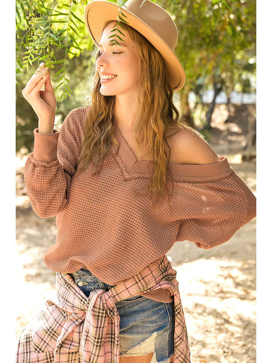 Waffle Long Sleeve Top