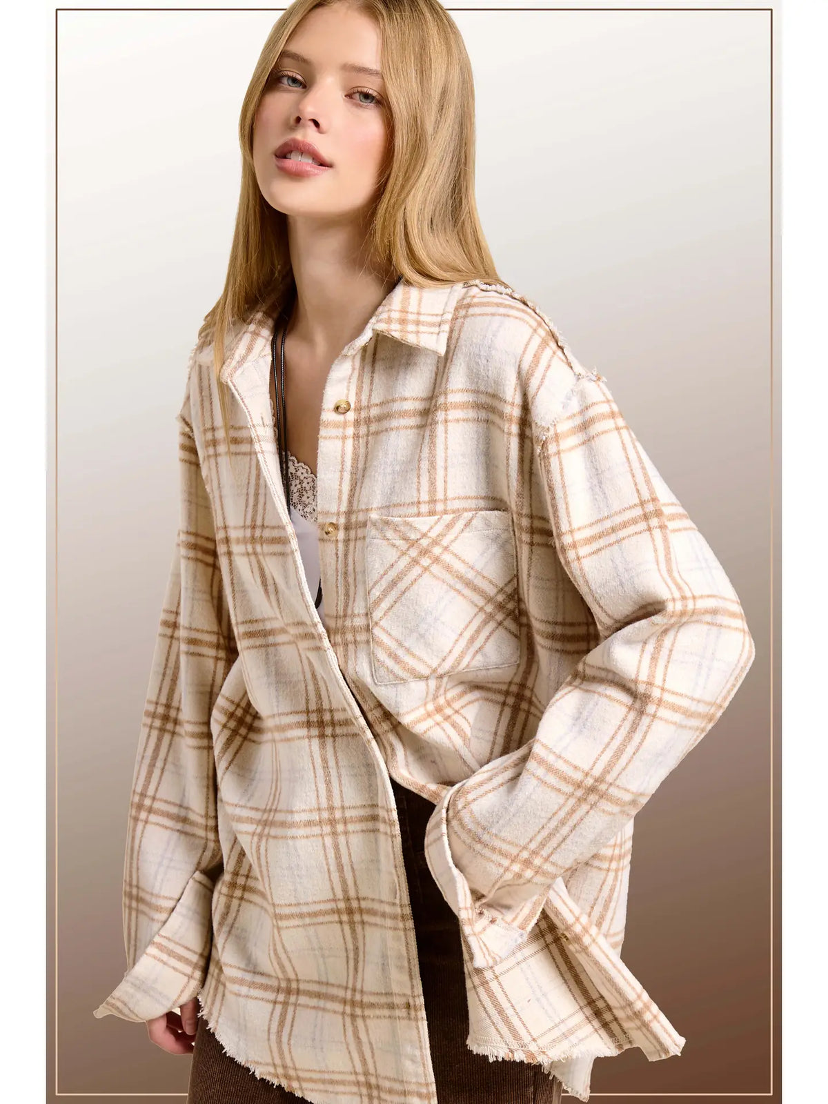 Plaid Button Down Jacket