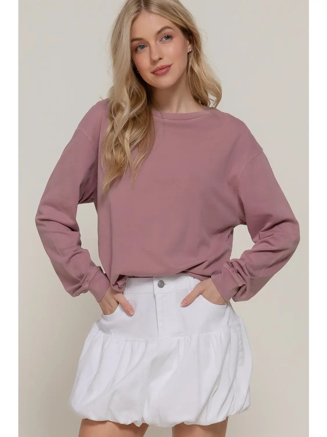 Long Sleeve Garment Dye Tee