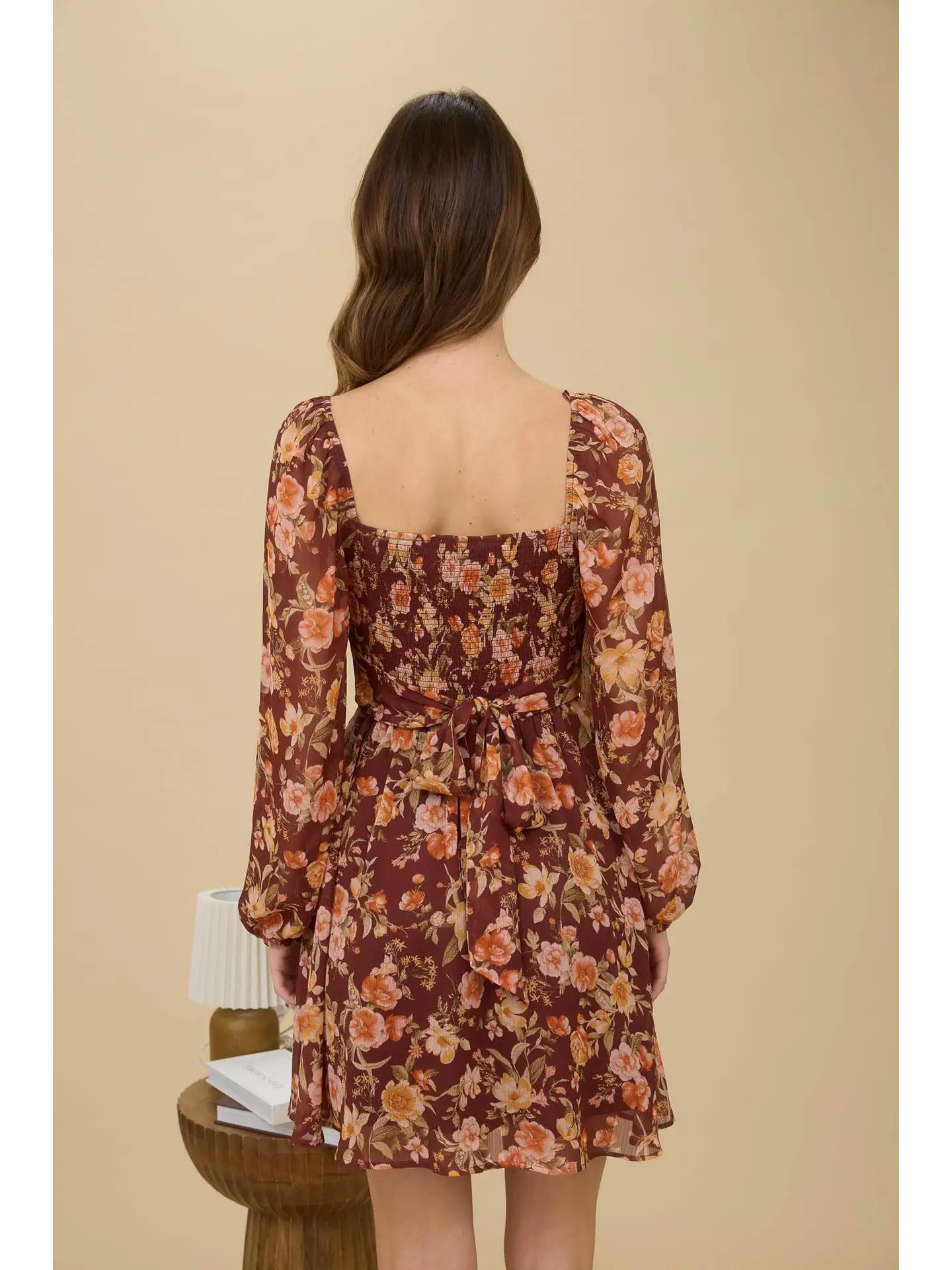 Floral Sweetheart Long Sleeve Mini Dress