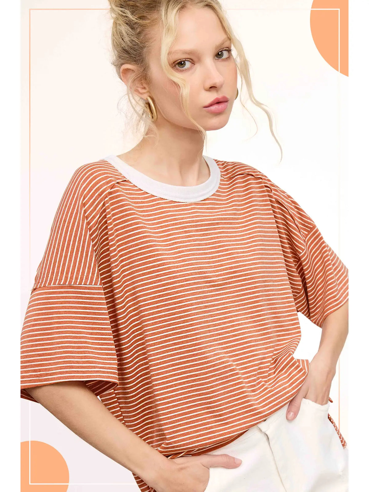 Striped Drop Shoulder Top