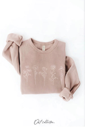 Flower Row Graphic Sweatshirt