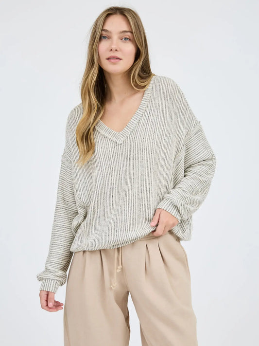 Striped Drop Shoulder