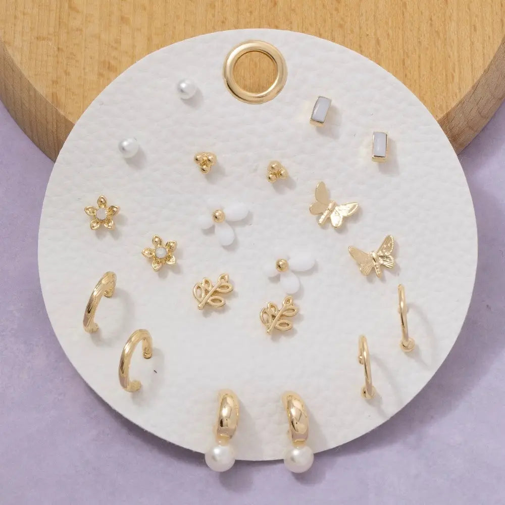 Butterfly Flower Earring Set