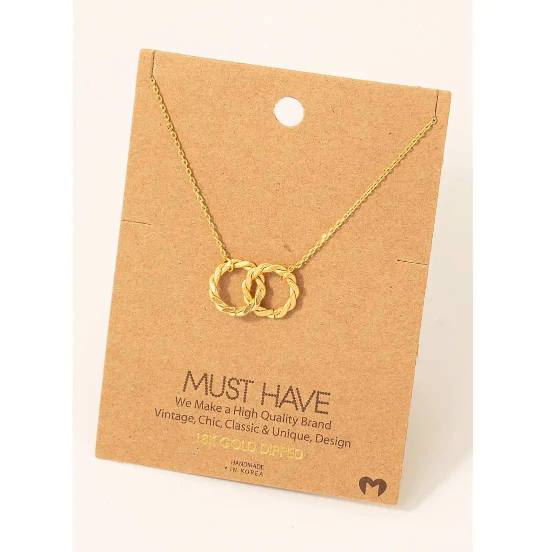 Twisted Link Charm Necklace