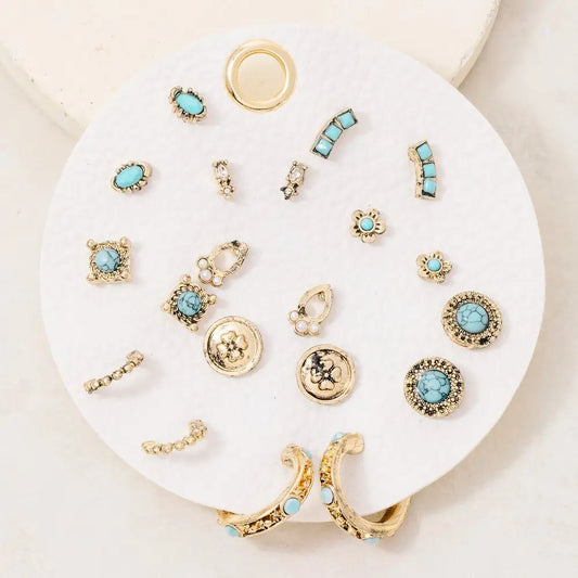 Western Turquoise Earring Set
