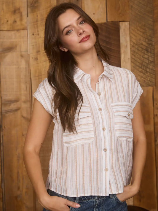 Stripe Collared Button Down Shirt