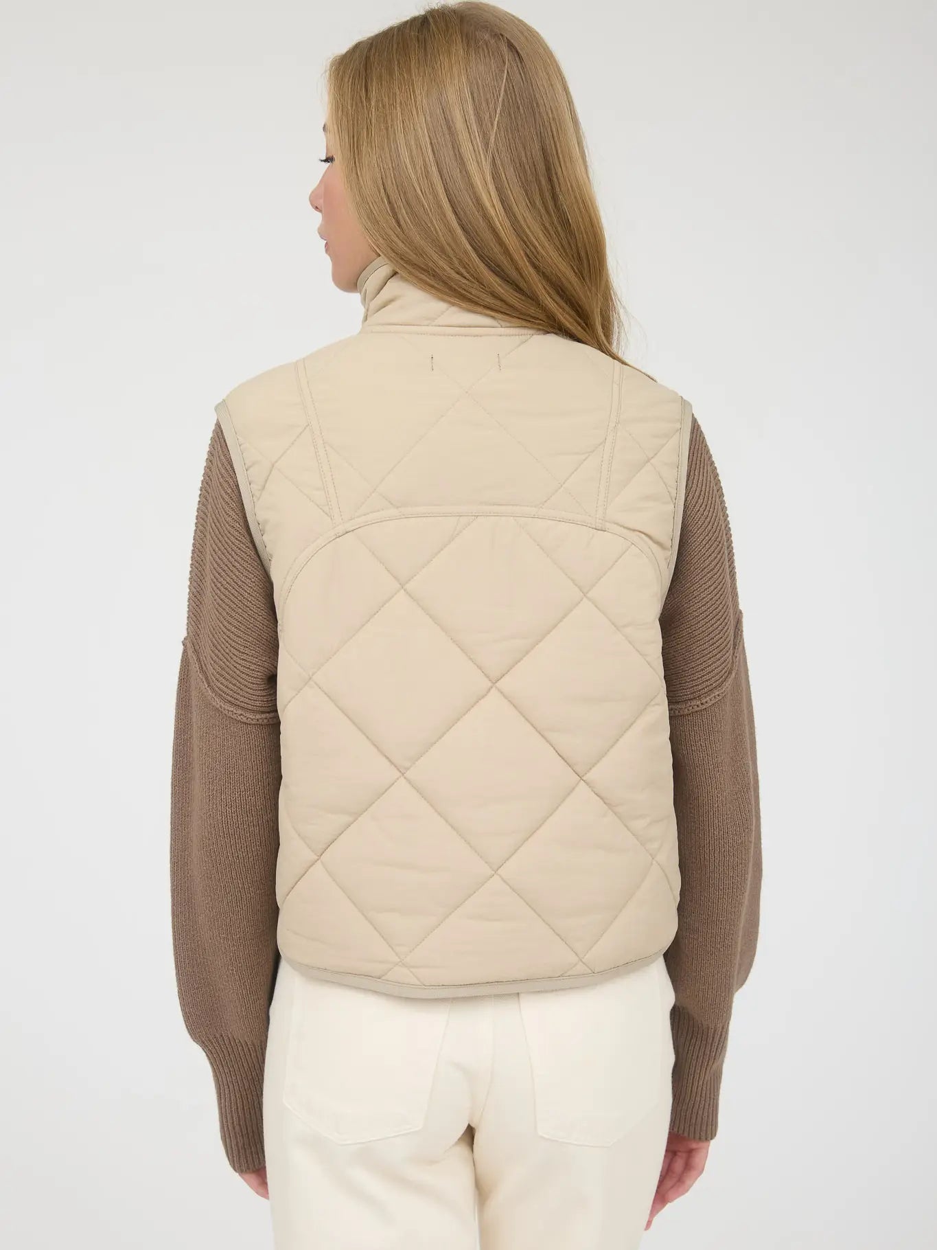 Snap Button Quilted Puffer Vest
