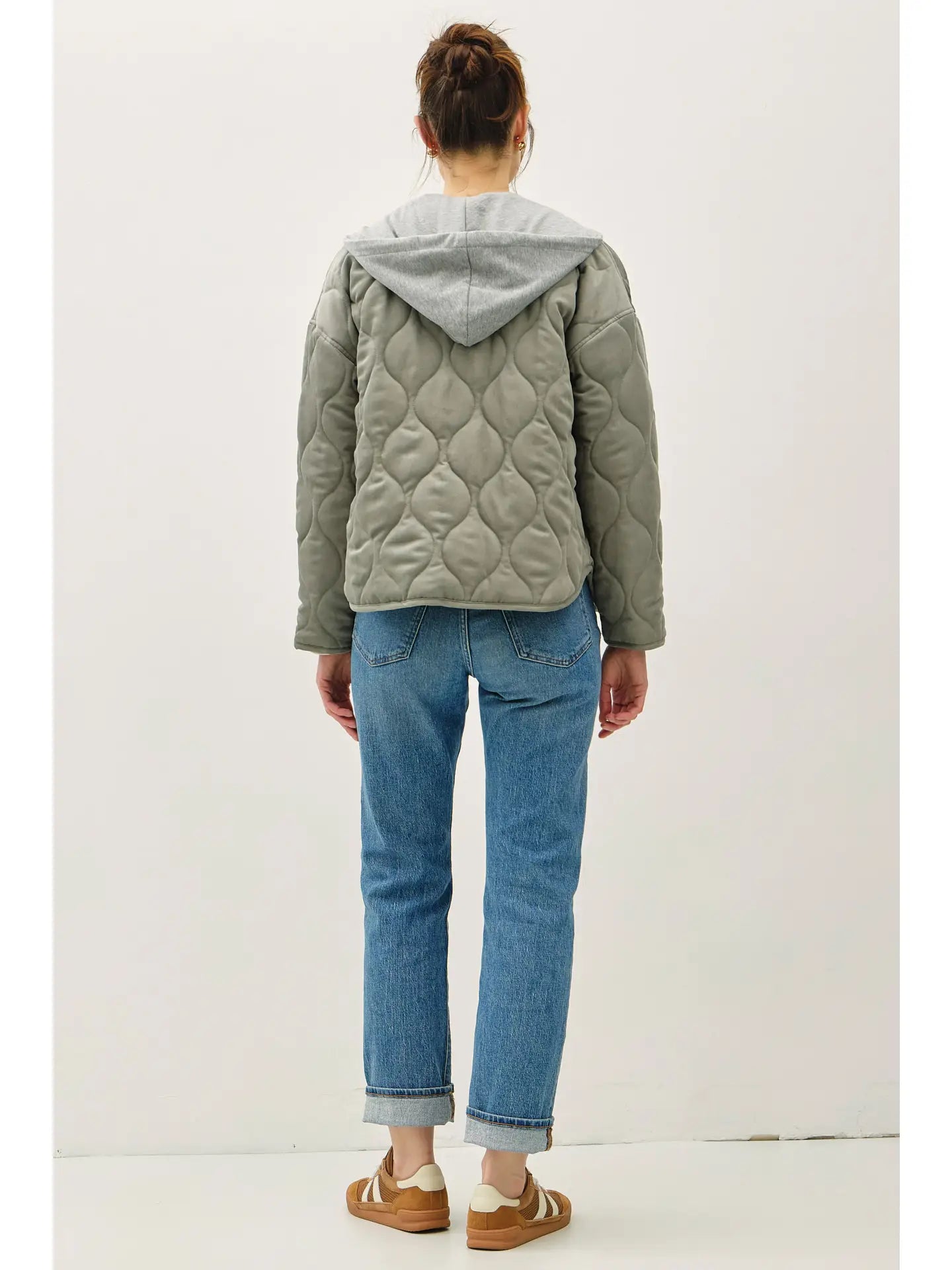 Quilted Jacket with Contrast Hood