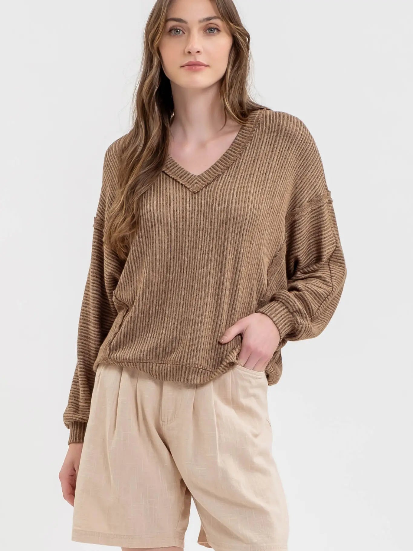 Striped Drop Shoulder