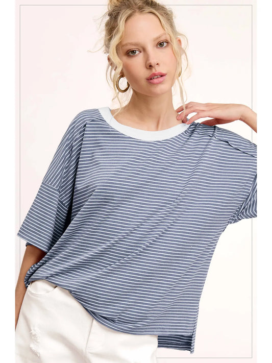 Striped Drop Shoulder Top