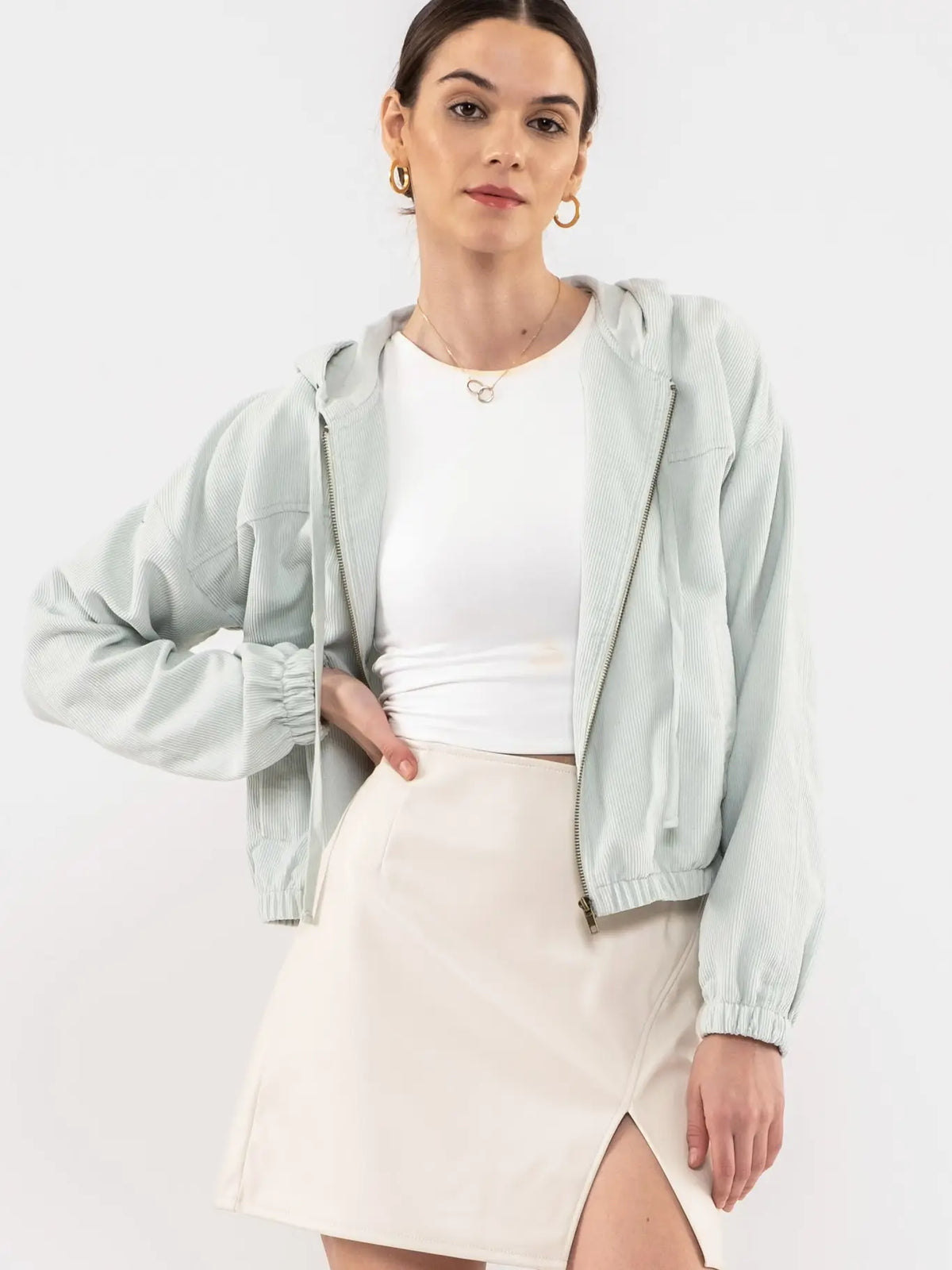 Corduroy Zip Up Jacket