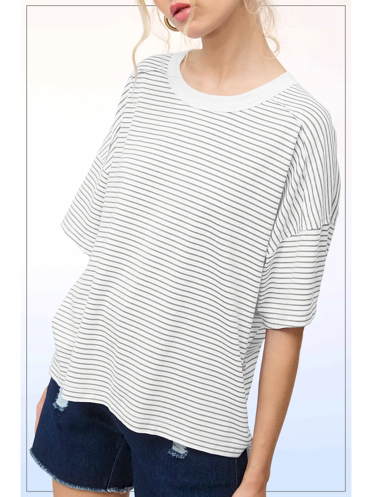 Striped Drop Shoulder Top