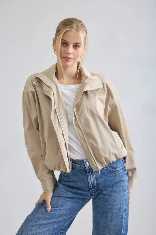 Zip Up Mock Neck Jacket
