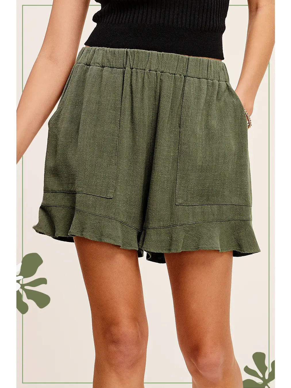Flared Hem Shorts