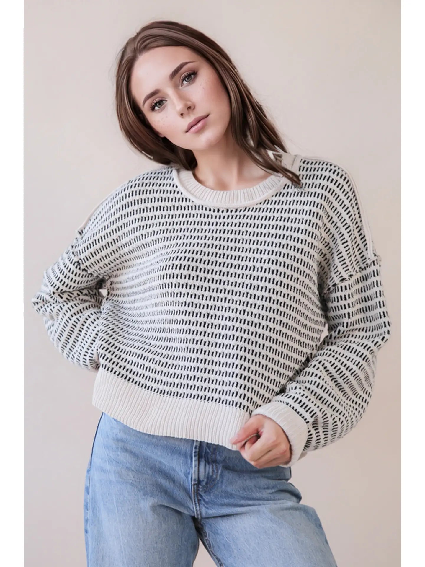 Two Tone Sweater Top