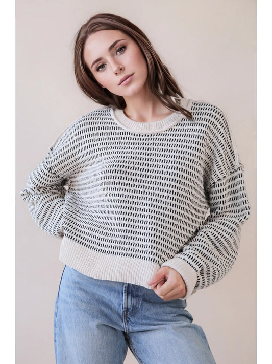 Two Tone Sweater Top