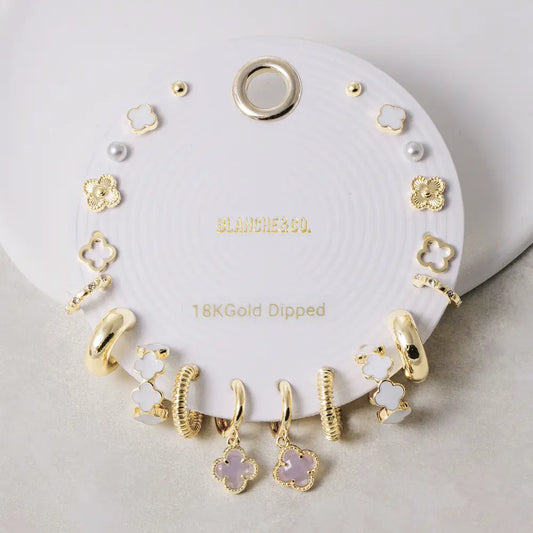 Clover Charm Earring Set