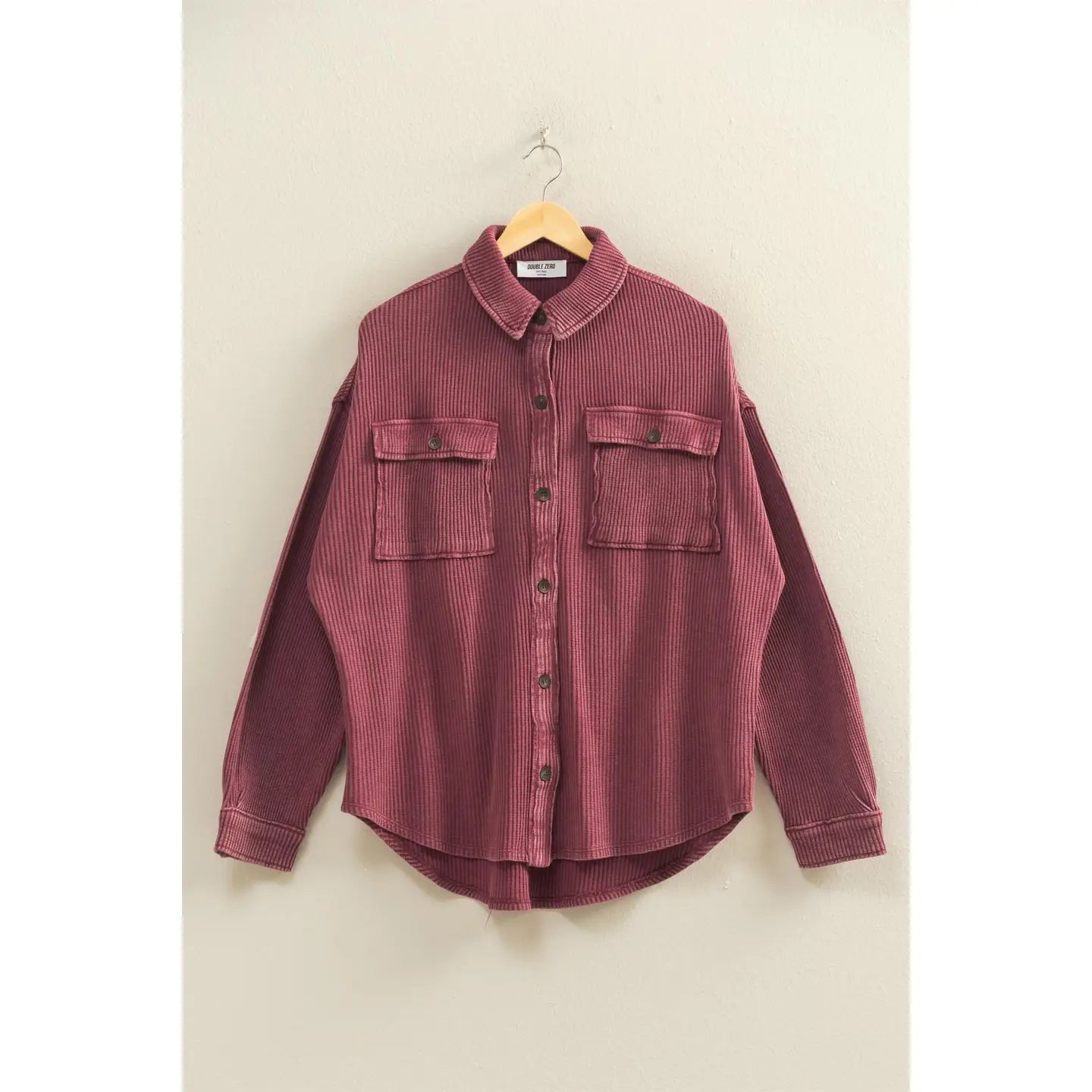Mineral Washed Button Up Shacket