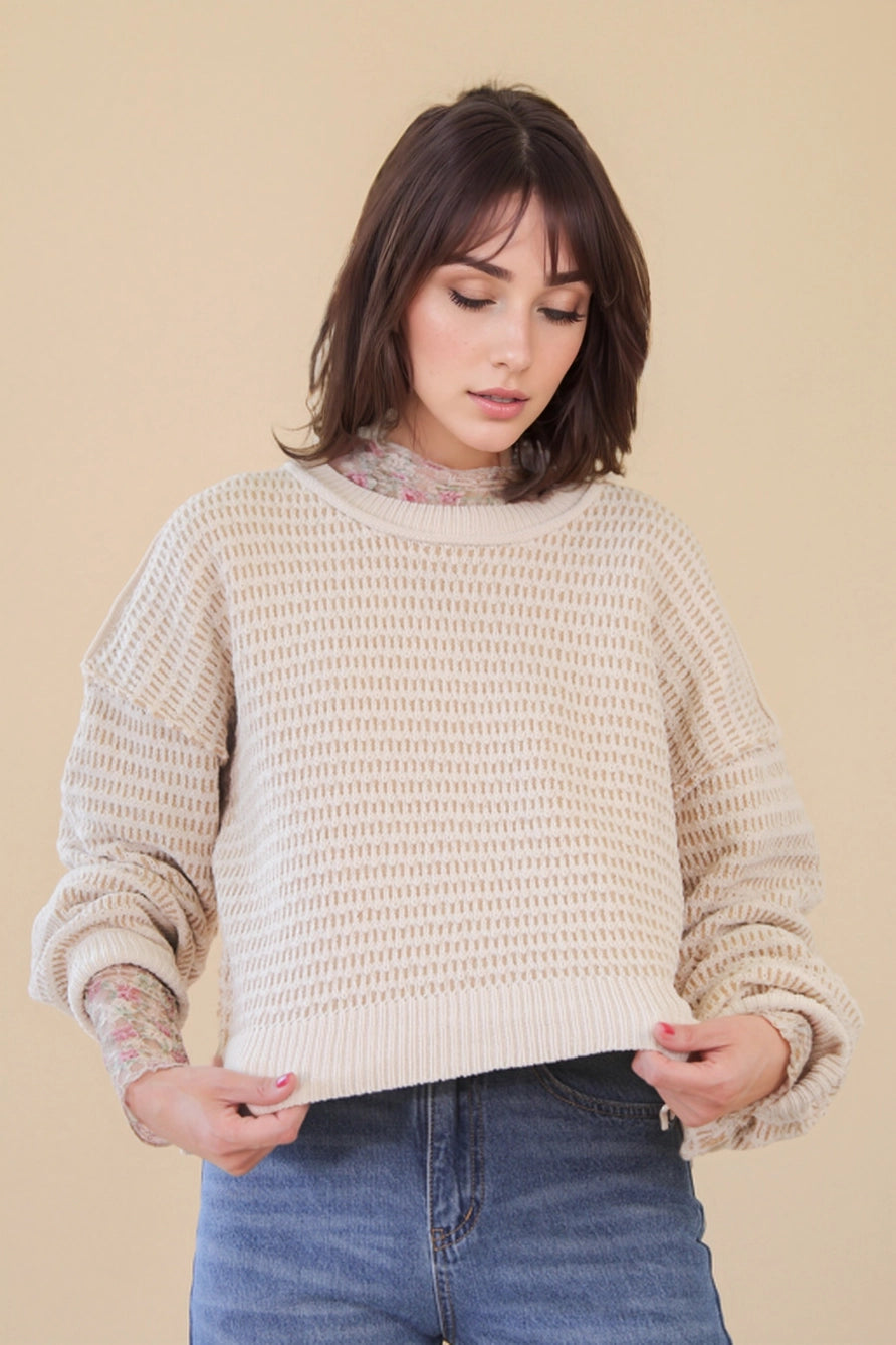 Two Tone Sweater Top