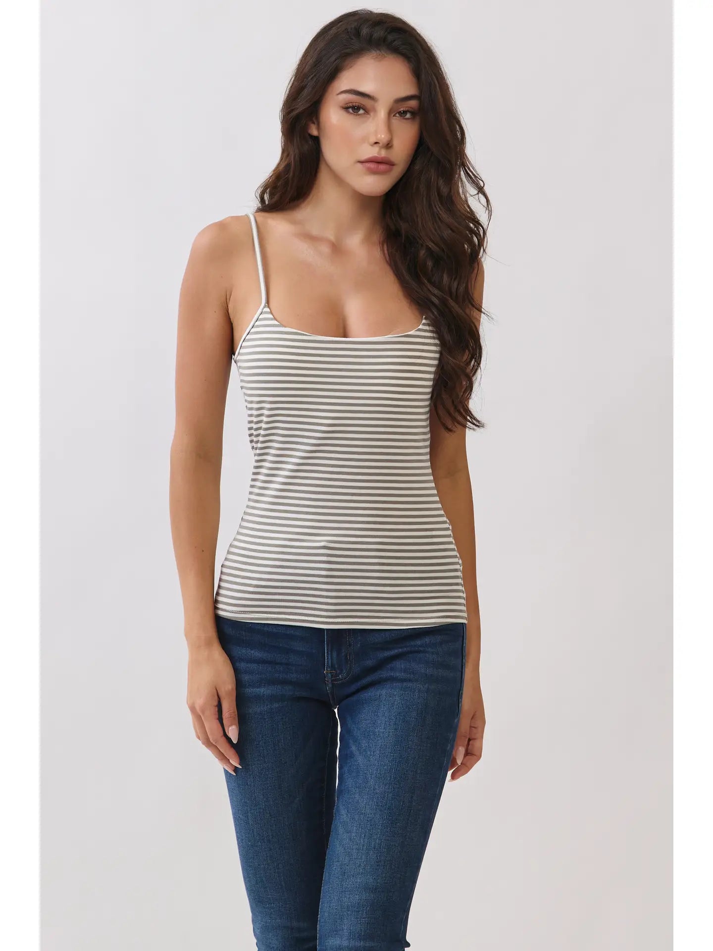 Striped Built In Bra Cami
