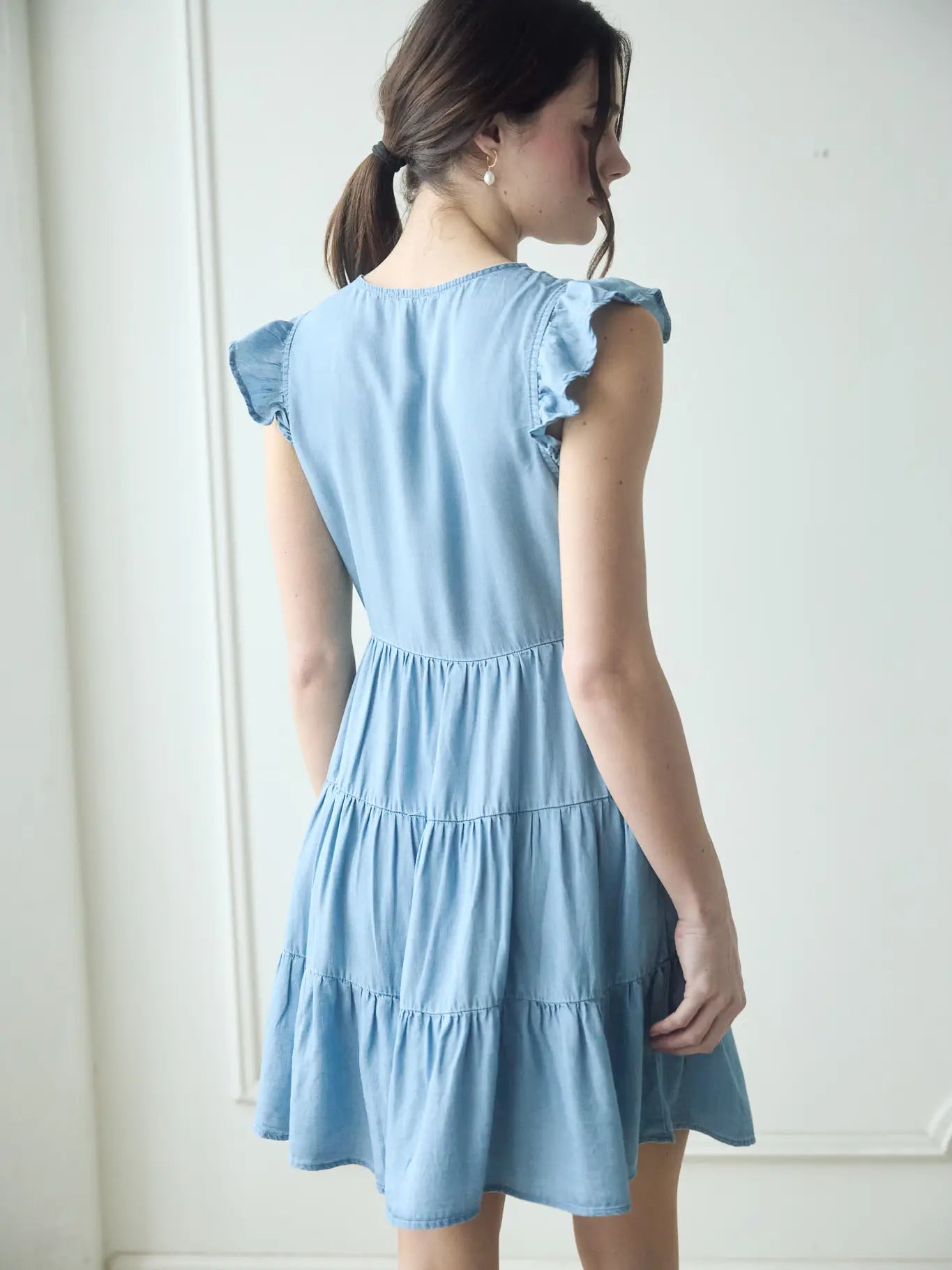 Button Down Tiered Dress