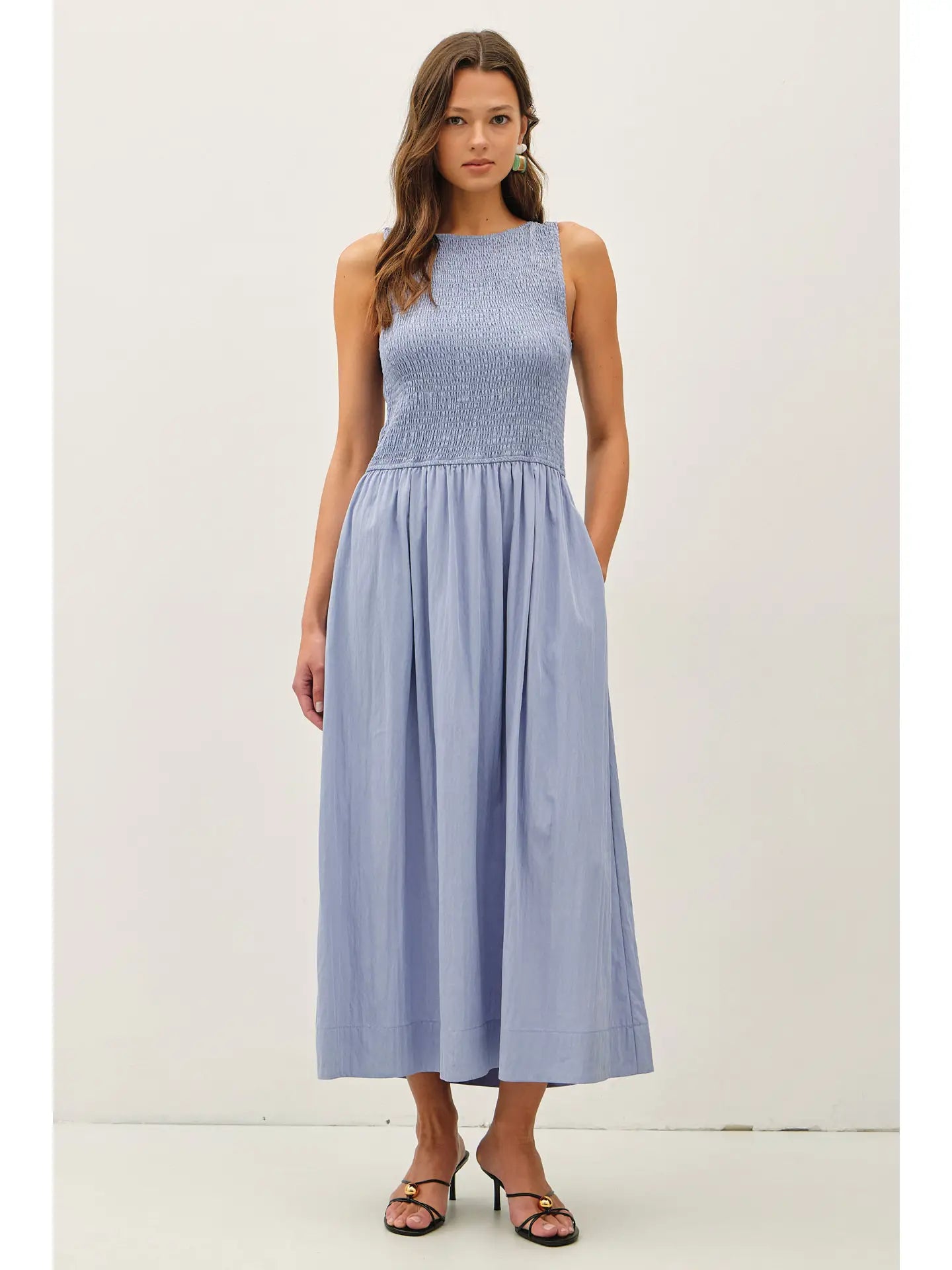 Smocked Body Midi Dress