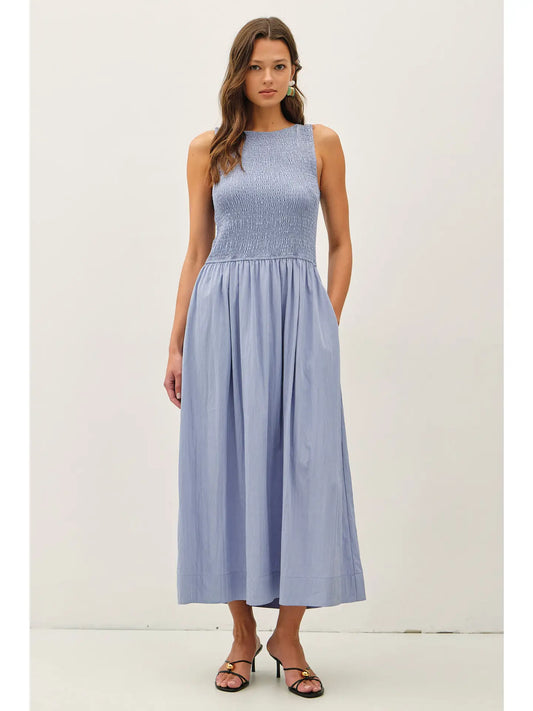 Smocked Body Midi Dress
