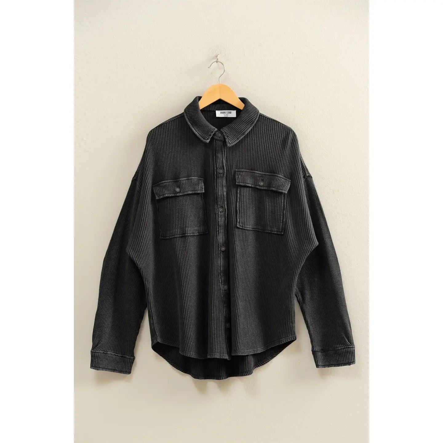 Mineral Washed Button Up Shacket