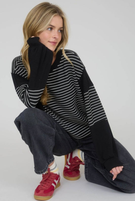 Stripe Long Sleeve Knit Top