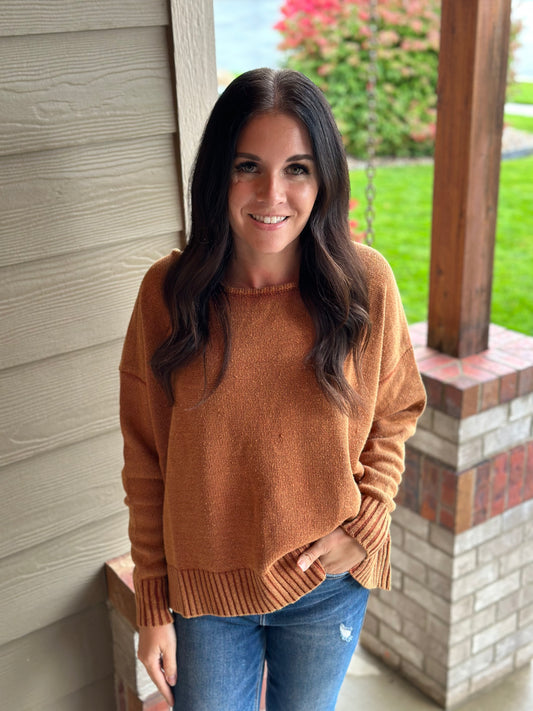 Open Back Rust Sweater