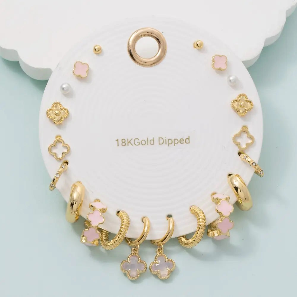 Clover Charm Earring Set