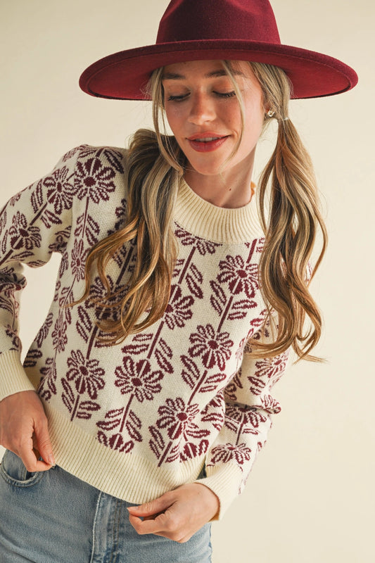 Floral Knit Sweater
