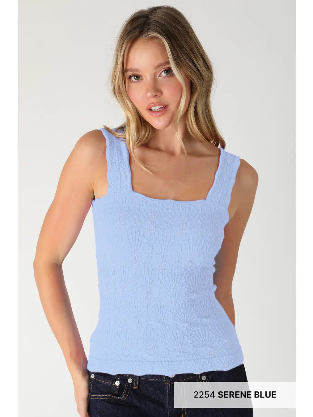 Textured Square Neck Top