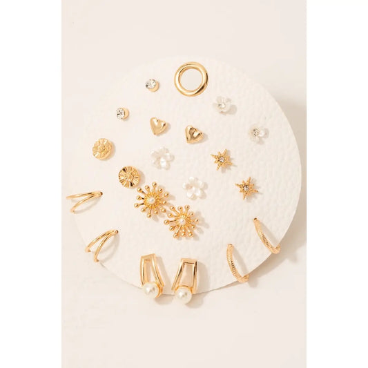 Floral Pearl Stud Mix Set
