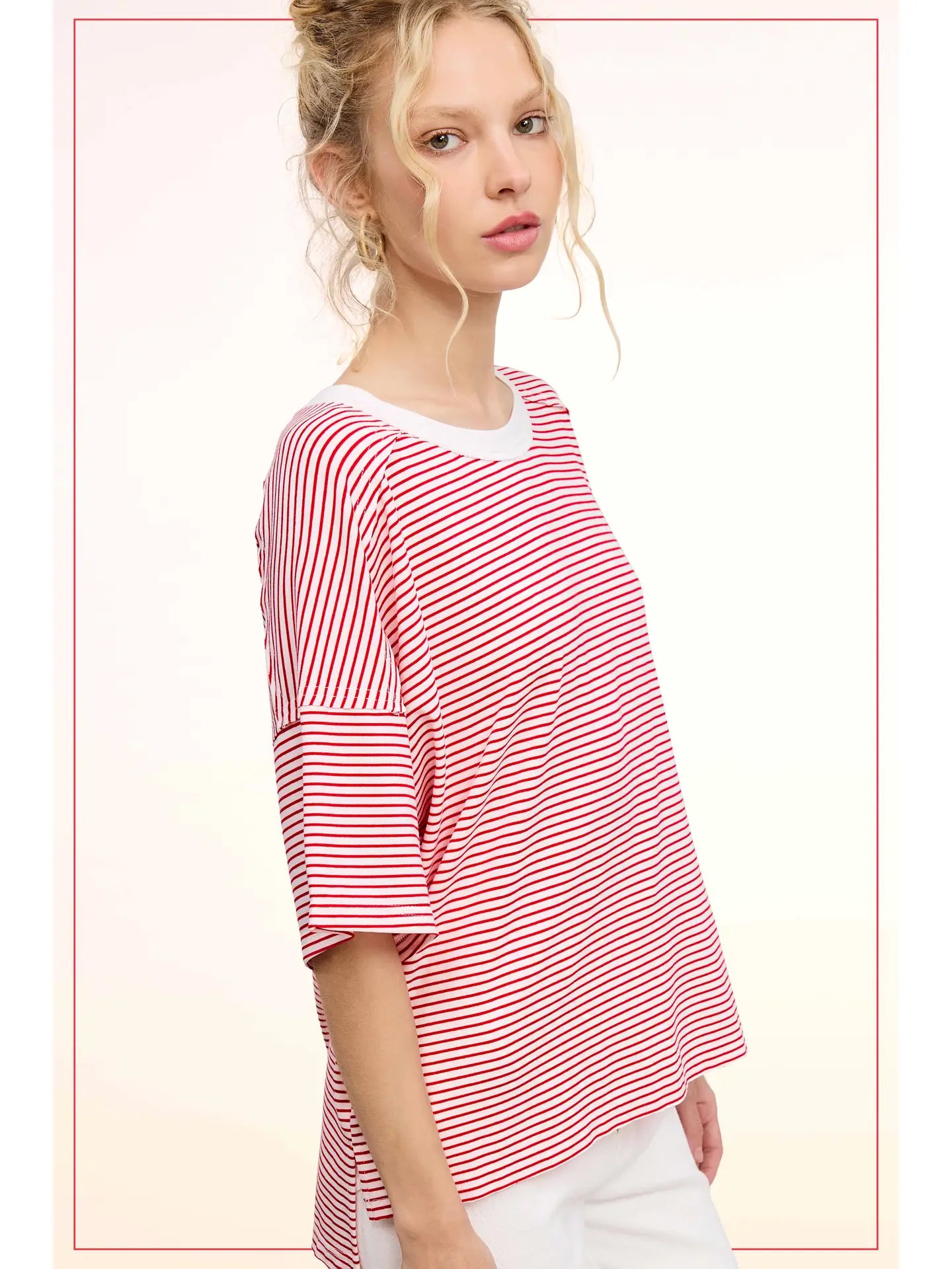 Striped Drop Shoulder Top