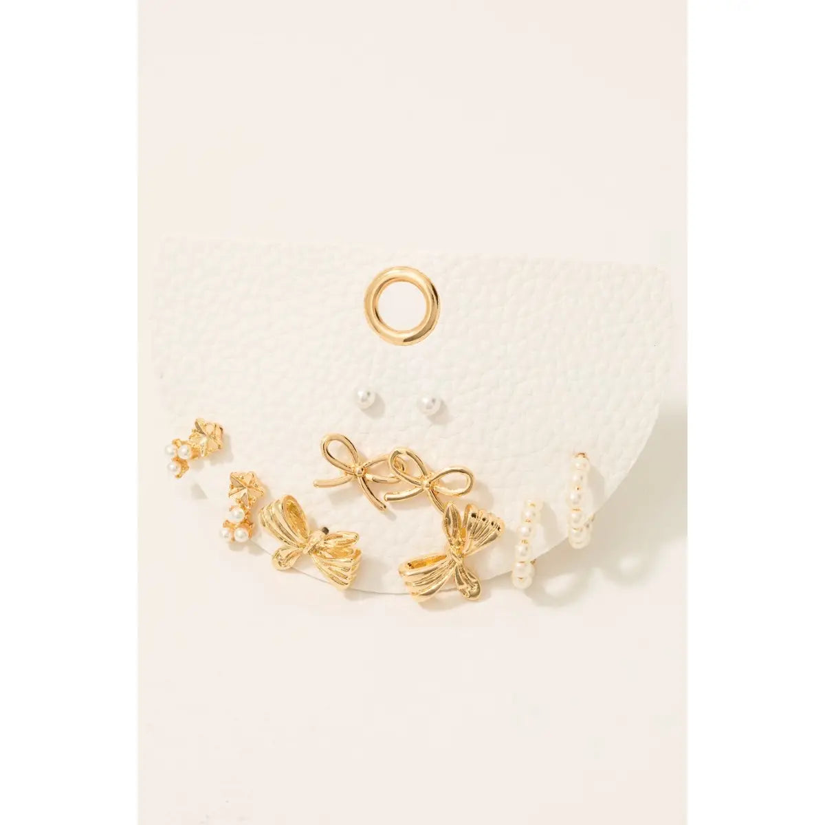 Bow Pearl Earring Set