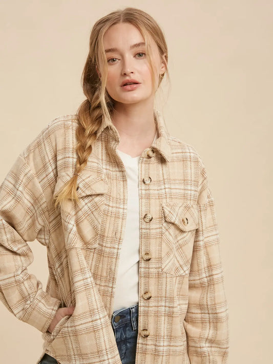 Natural Plaid Shacket