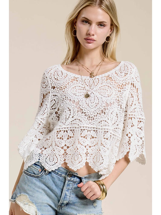 Floral Crochet Layering Top