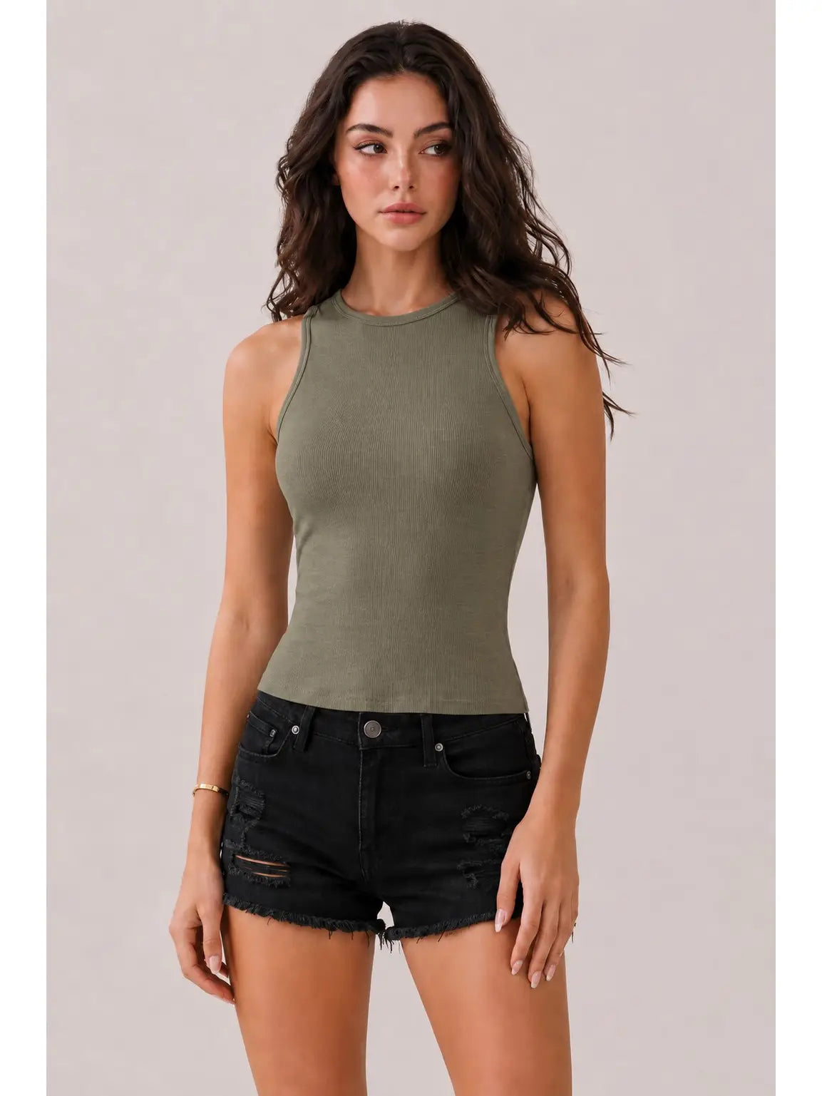 Built in Bra Ribbed Tank