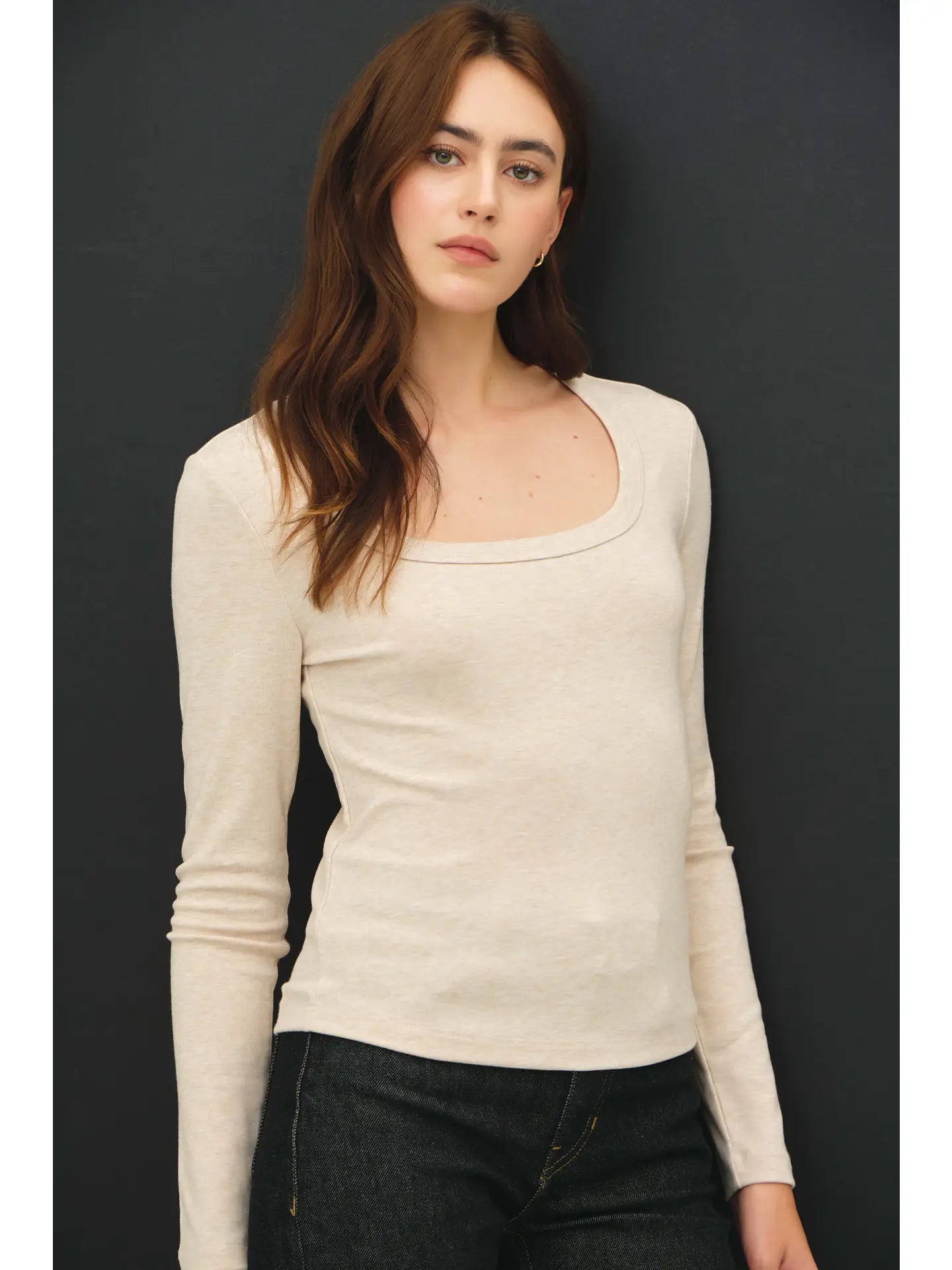 Basic Scoop Long Sleeve Top