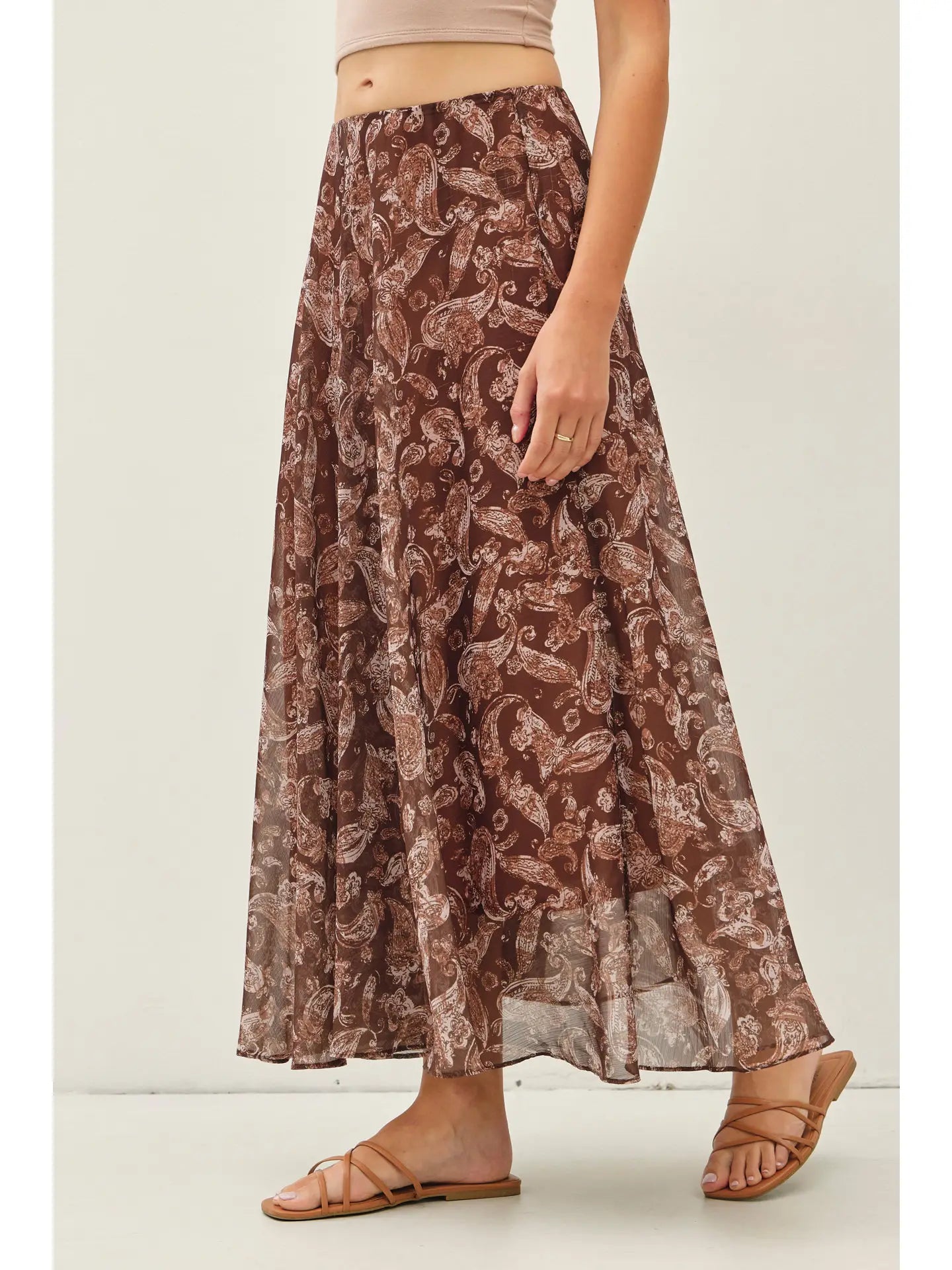 Paisley Print Maxi Skirt