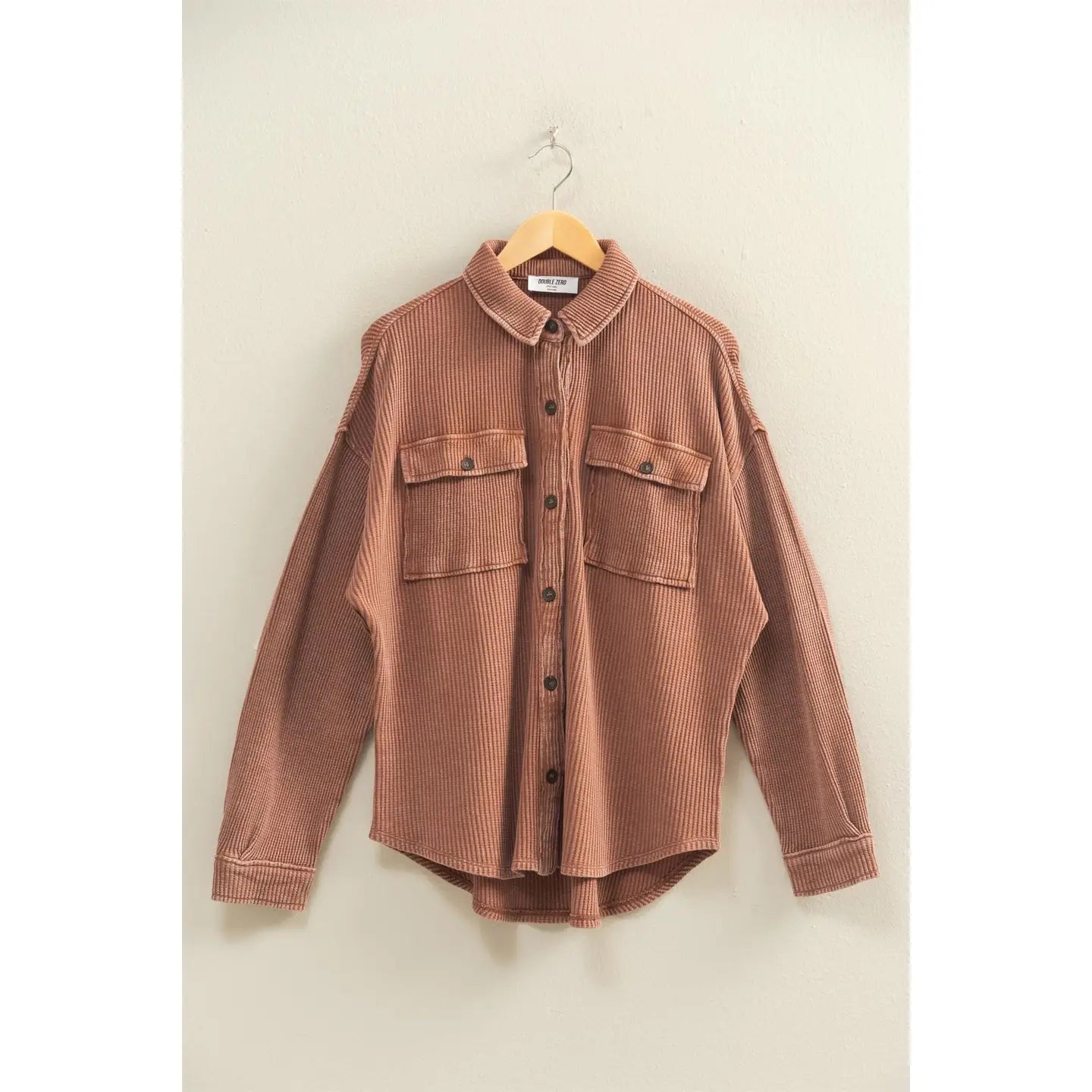 Mineral Washed Button Up Shacket