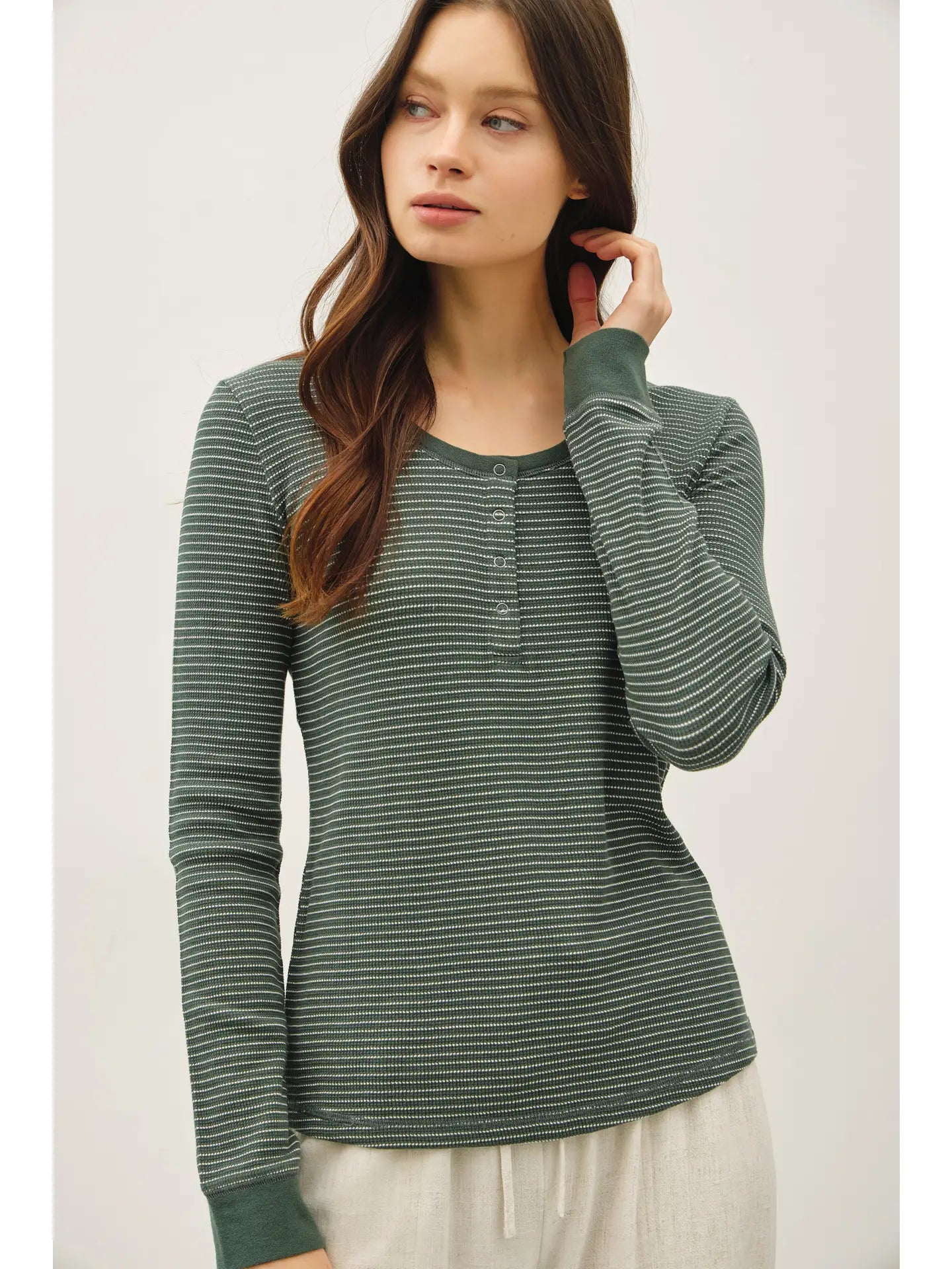 Stitched Thermal Henley