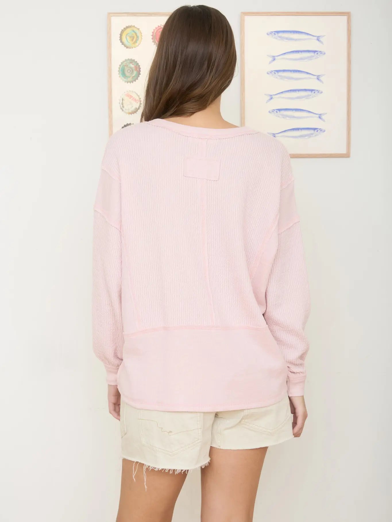 Split Neck Long Sleeve Top