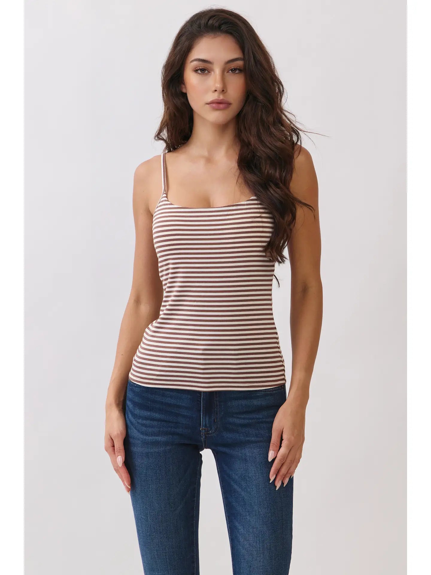 Striped Built In Bra Cami