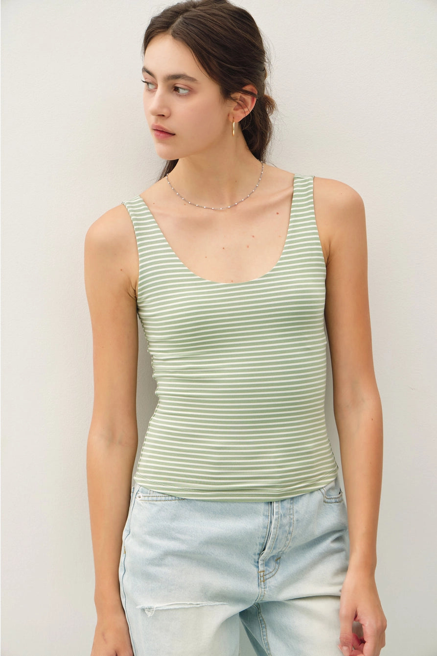 Double Lined Striped Tank