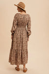 Raglan Sleeve Floral Button Maxi