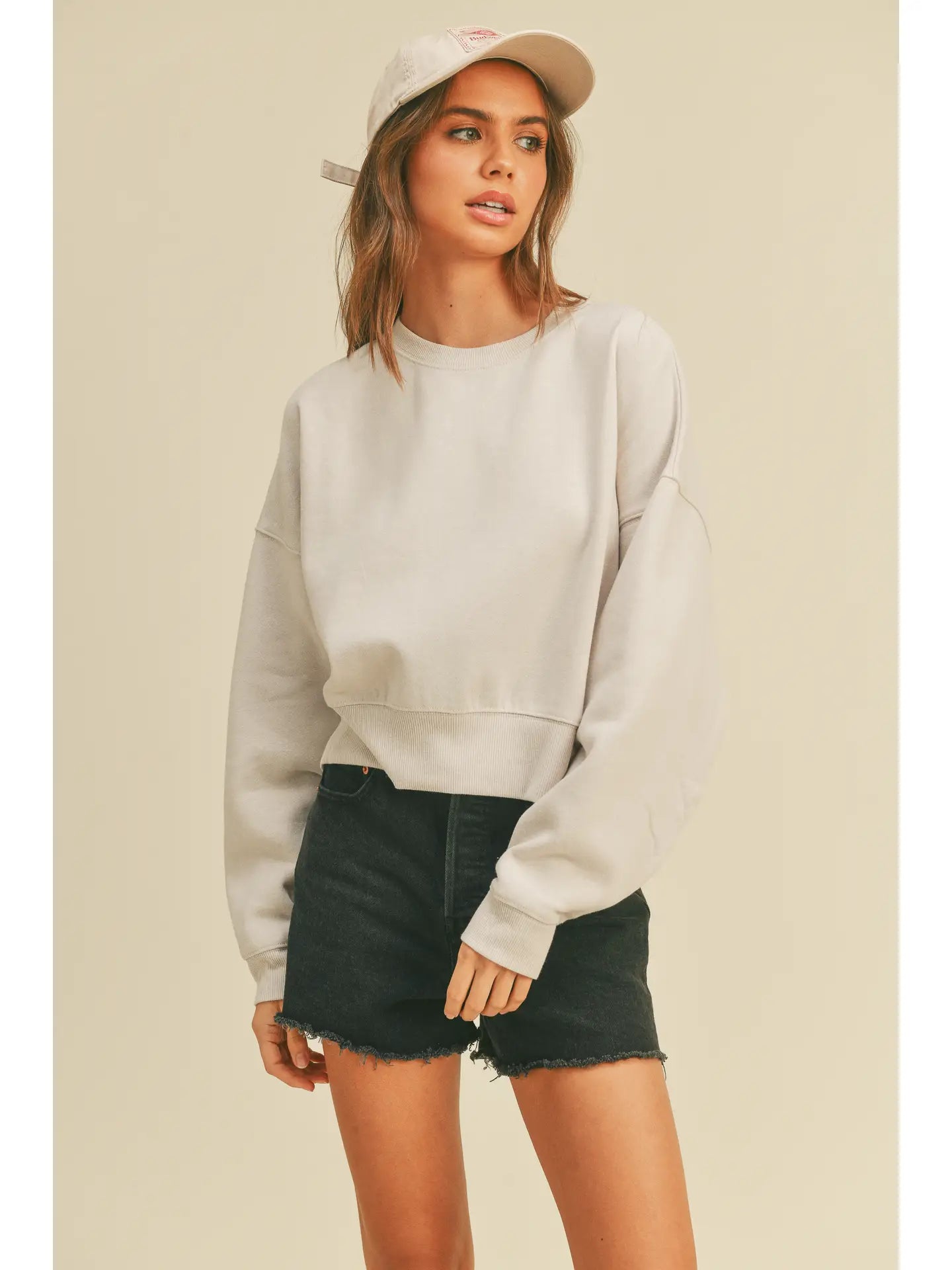 Cropped Long Sleeve Sweatshirt