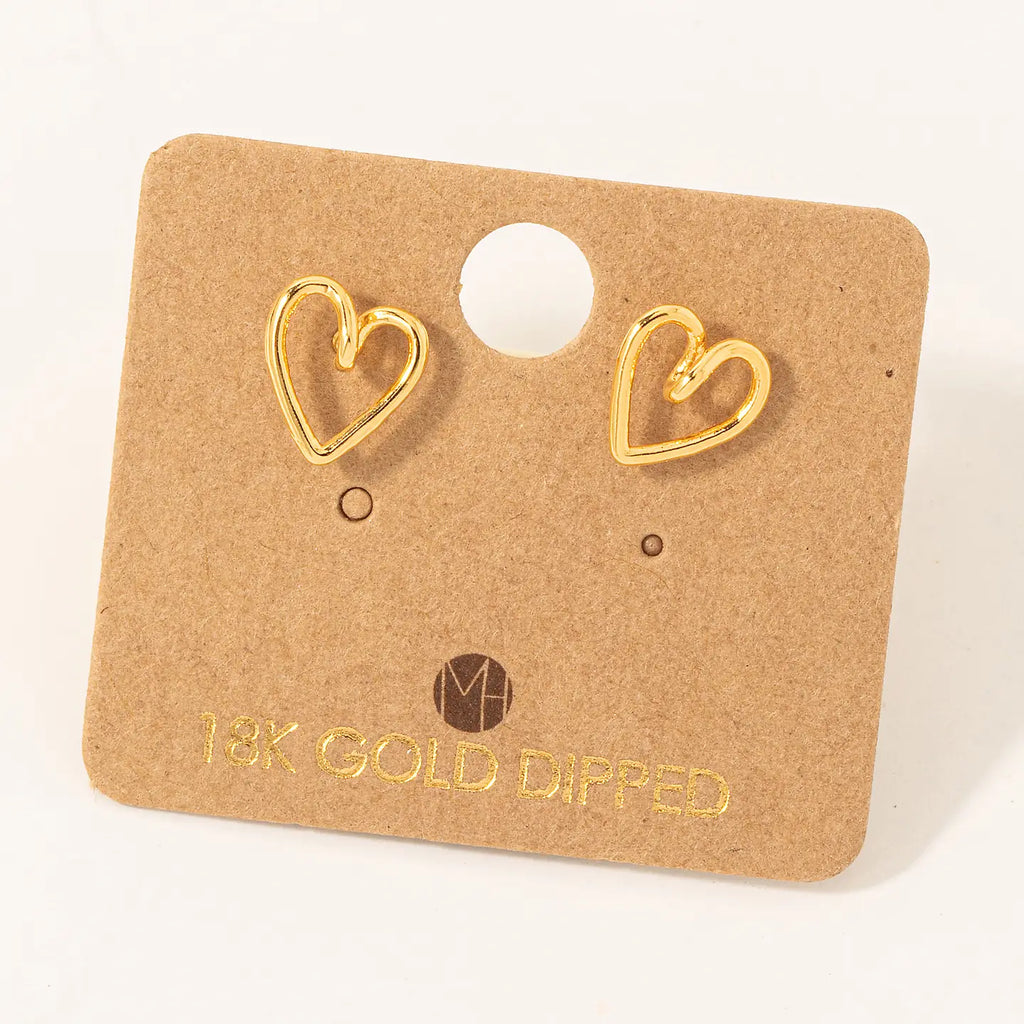 Gold Heart Studs